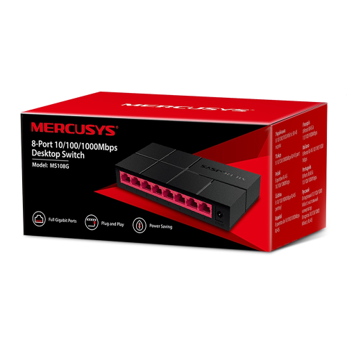 Switch di rete Ethernet Mercusys Gigabit 10/100/1000 Mbps, 8 porte