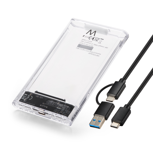 Box esterno per hard disk SSD SATA HDD 2,5" USB 3.2 Gen1 con cavo USB-A e Type-C Ewent
