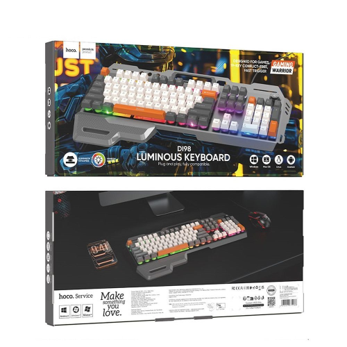 Tastiera gaming QWERTY cablata Hoco con tasti colorati retroilluminati