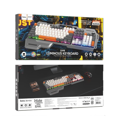 Tastiera gaming QWERTY cablata Hoco con tasti colorati retroilluminati